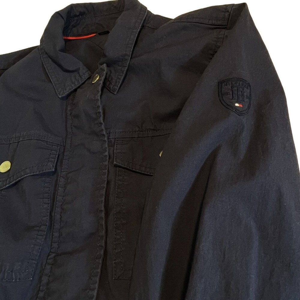 Tommy Hilfiger Full Zip Field Style Utility Chore Jacket Size Small Navy Blue - Picture 8 of 9